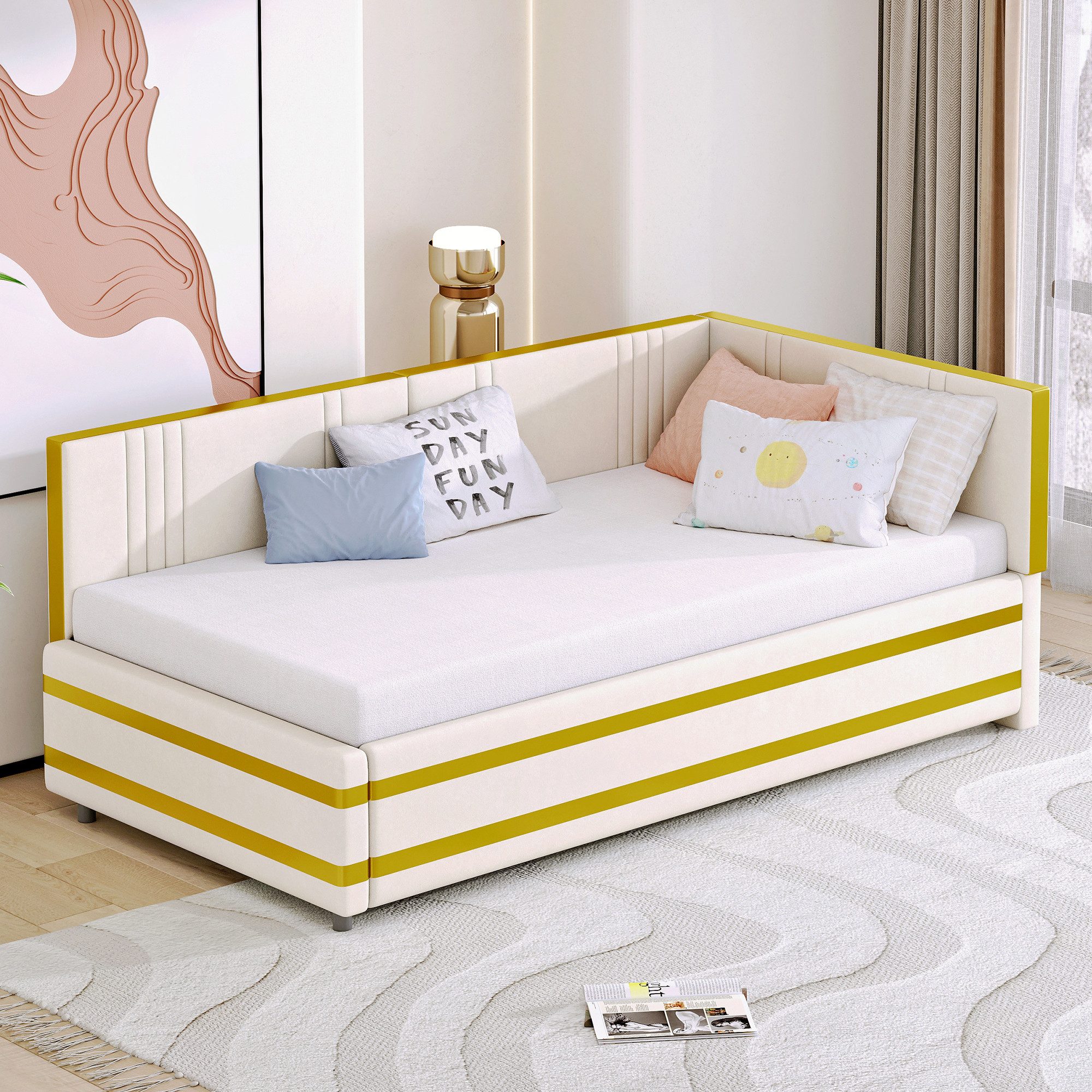 Flieks Daybett, Polsterbett Sofabett Kinderbett 90x200cm günstig online kaufen