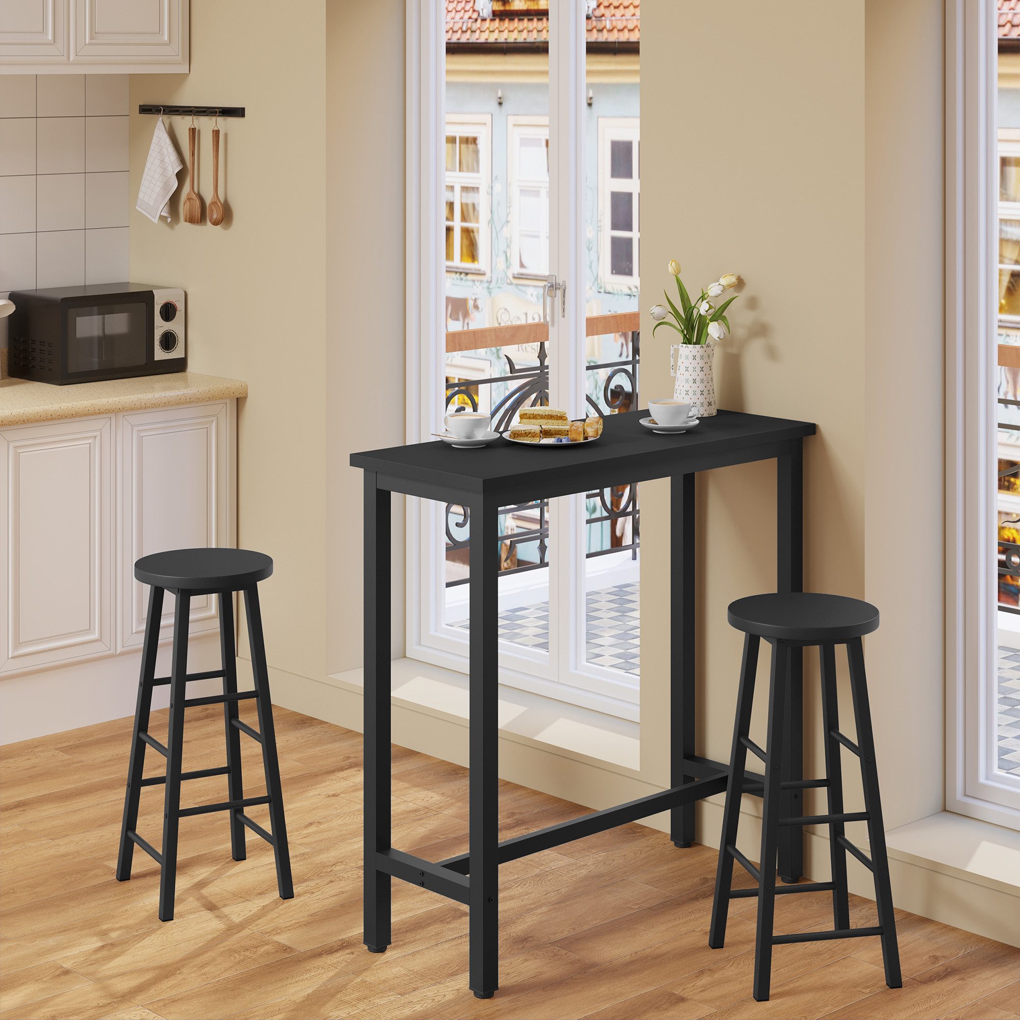 Woltu Bartisch, Bartisch aus Metall, Tischplatte aus MDF, 100x40cm günstig online kaufen