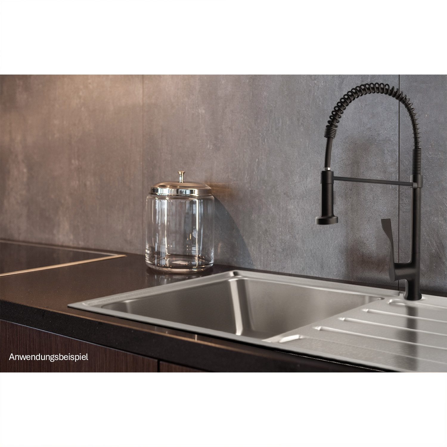 Stabilo Sanitär Einbauspüle Einbauspülbecken Chrom eckig 100 cm Edelstahl mit Abtropffläche rechts, 100/50 cm, (Komplett-Set, komplettem Siphon inkl. Befestigun – Bild 2 von 5