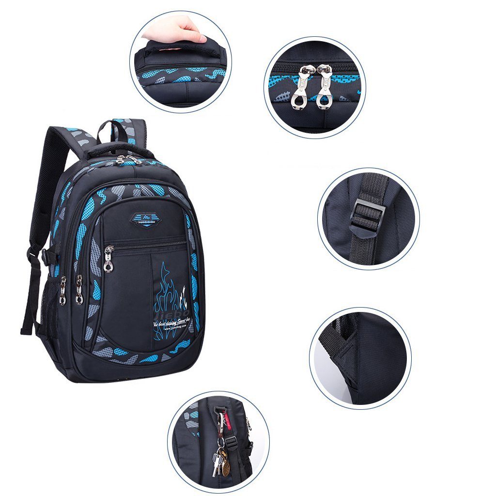 Rucksack Teenager, GelldG grün Wasserdicht Rucksack Jugendliche Schulrucksack, Schultasche