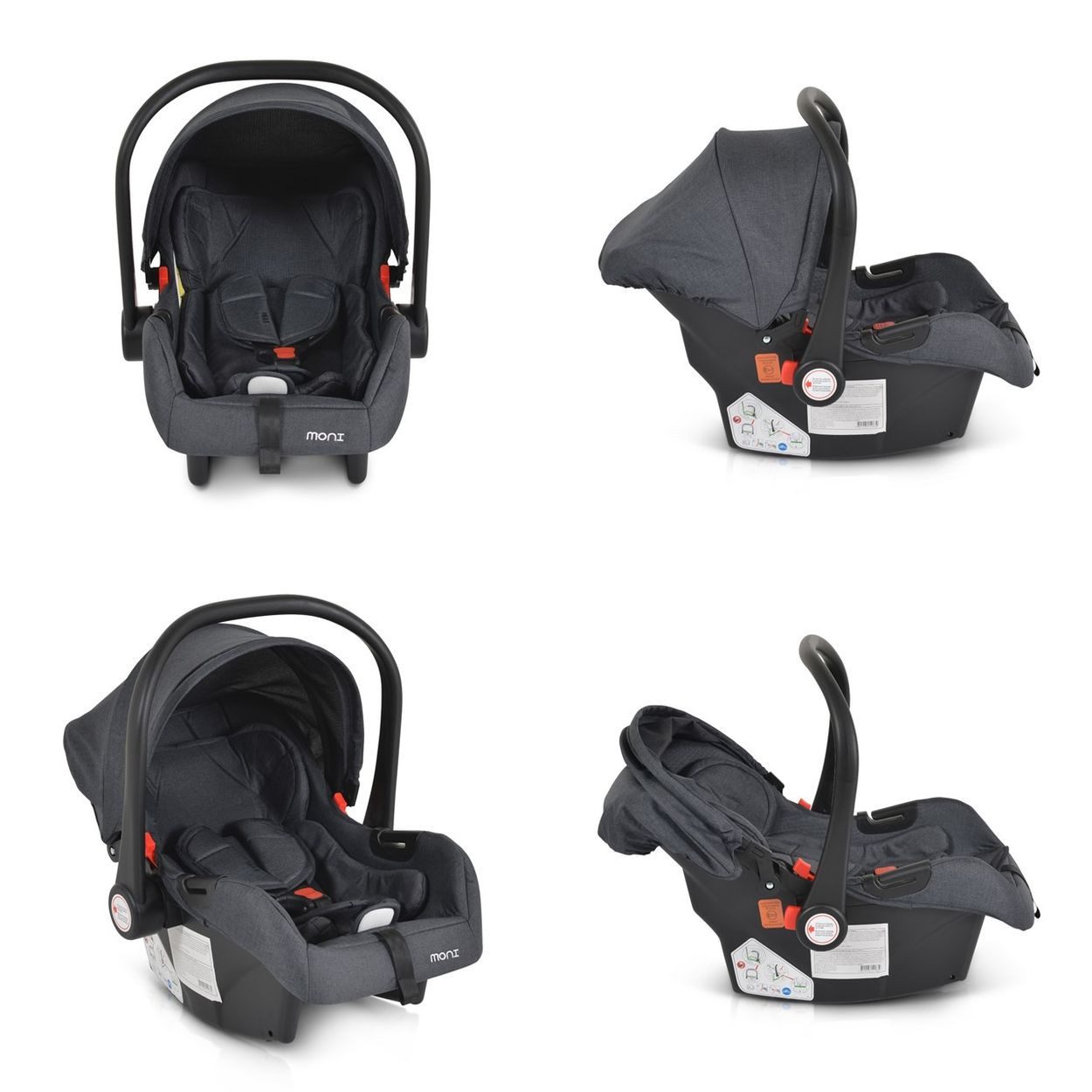 Moni Babyschale Babyschale Trio i-Size, ab: 0, bis: 1.25, (40 - 87cm) Adapter, Fußabdeckung, weiches Kissen