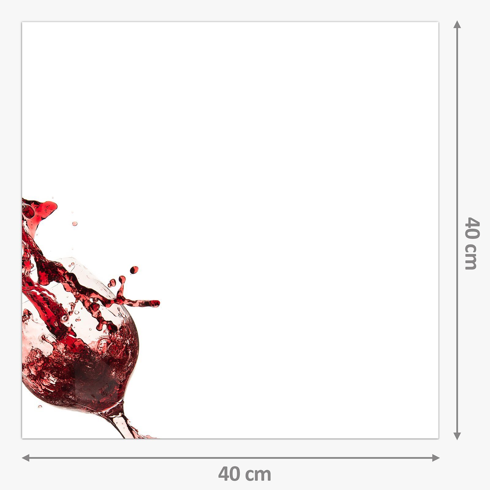ins Glas Küchenrückwand Glas Primedeco Spritzschutz Motiv Küchenrückwand Rotwein mit