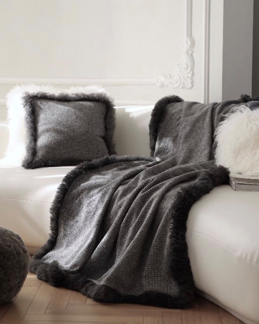 Wohndecke Sofadecke Tagesdecke Überwurfdecke Wolldecke Luxus 100 % Merinowo günstig online kaufen