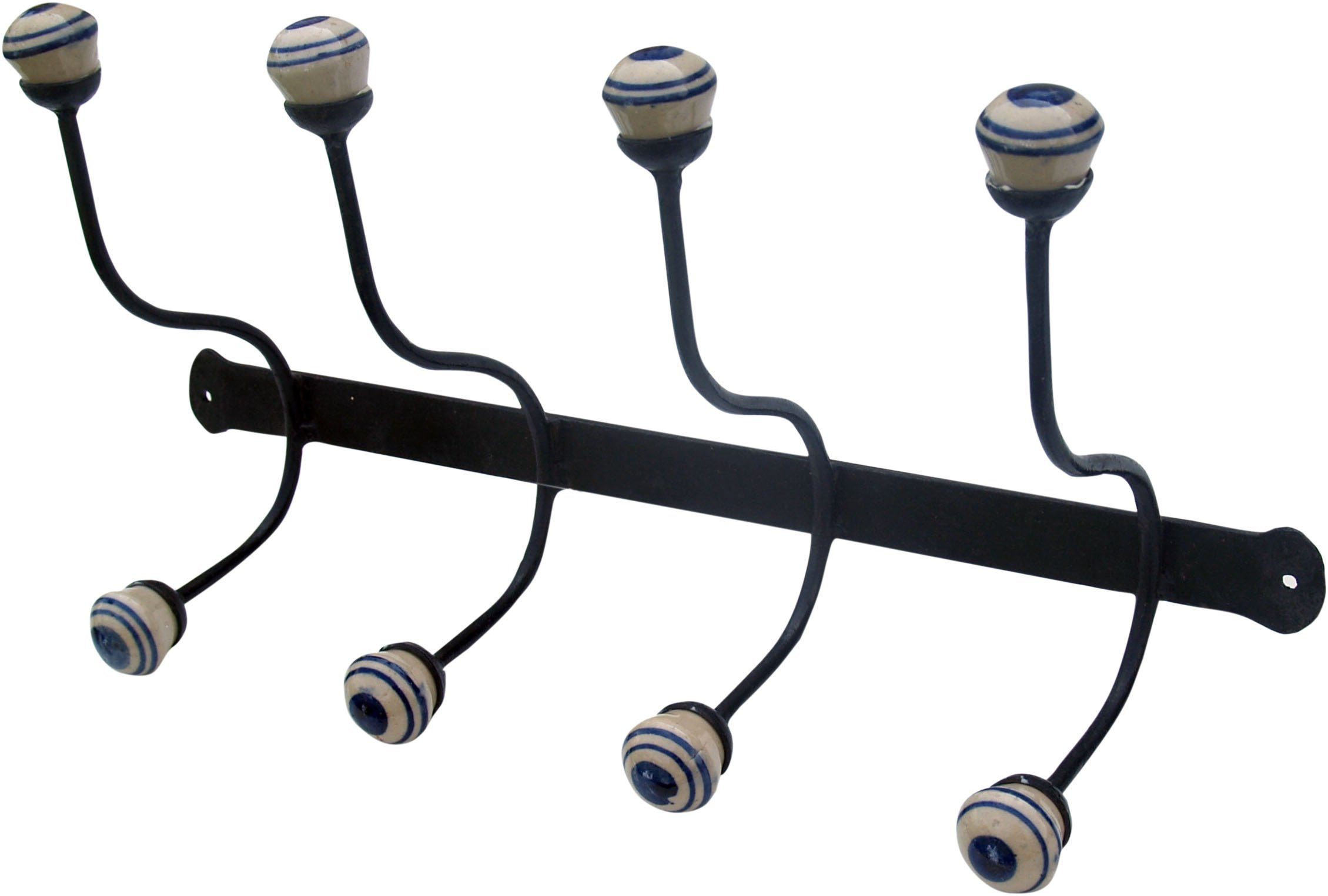 Kleiderhaken »4èr Garderobenhaken mit Keramikknöpfen«, Guru-Shop online