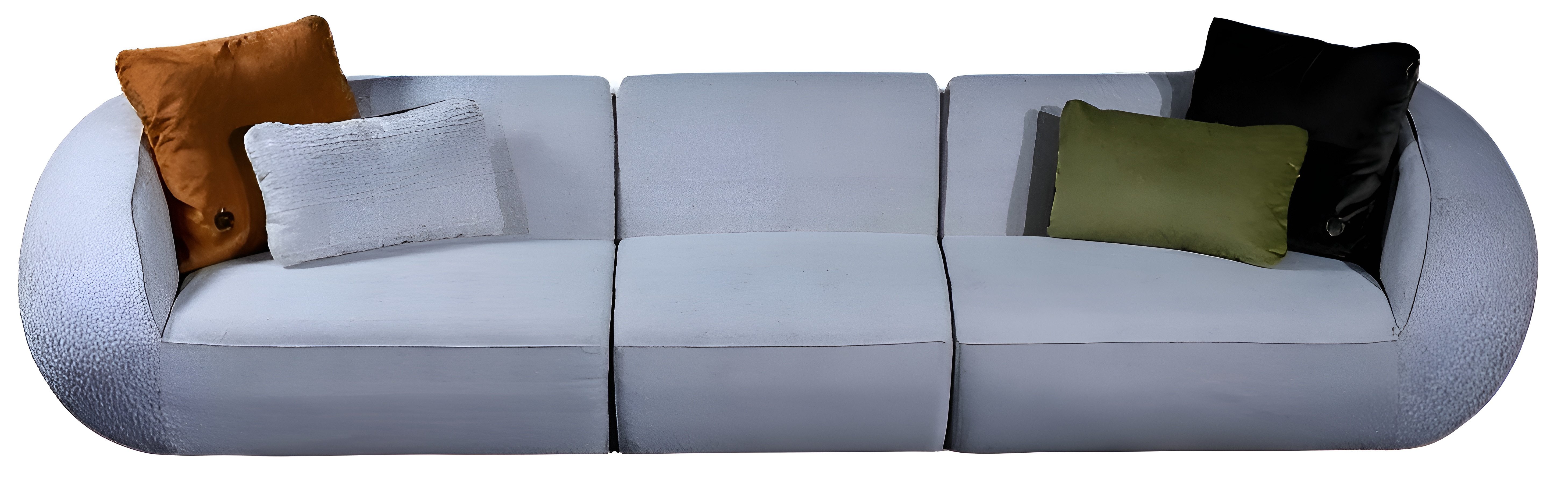 JVmoebel Big-Sofa Moderne Textil-Couch in Grau mit komfortabler Polsterung, 3 Teile, Made in Europa