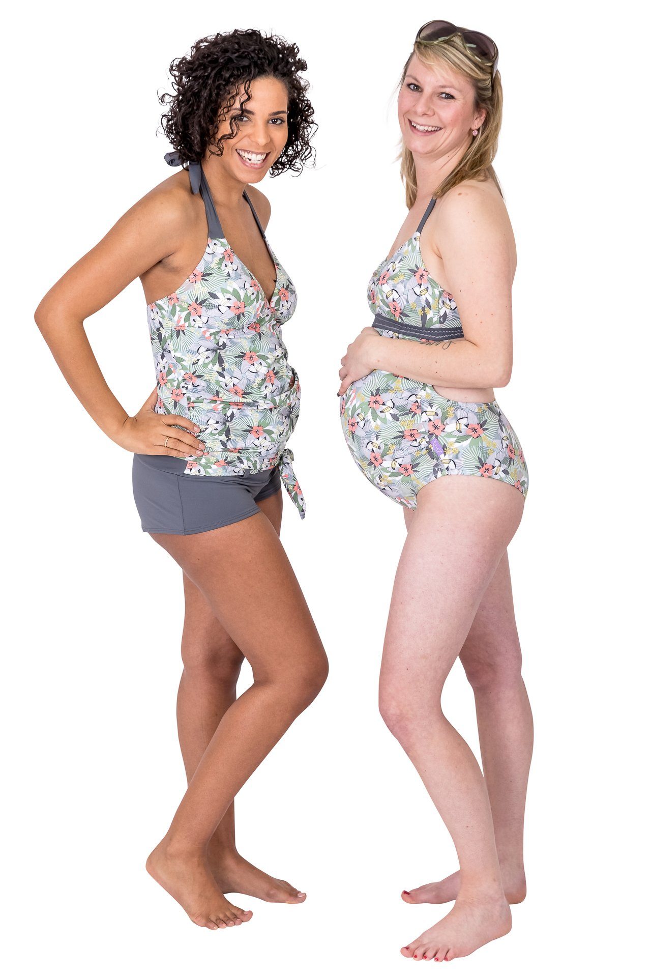 petit amour Umstandstankini TUKINI Schwangerschaftsbademode, Umstandsbadeanzug, Bikini Schwangere (Set, Umstandstankini Top & Slip), Stylisch, bequem & wächst mit, Design made in Hamburg