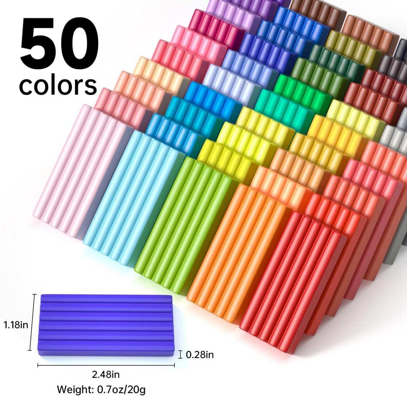 Thumbnail - Shuttle Art Malkreide Polymer Clay Set 50 Farben, 1,4 kg, Modelliermasse, Backkneten