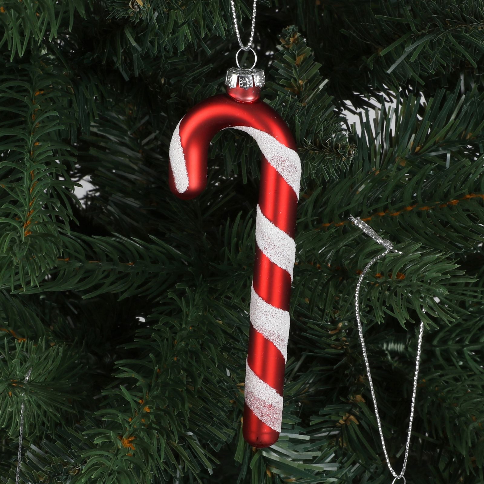 BURI Christbaumschmuck Deko Zuckerstangen 3er-Set aus Glas 12cm Weihnachtsd günstig online kaufen