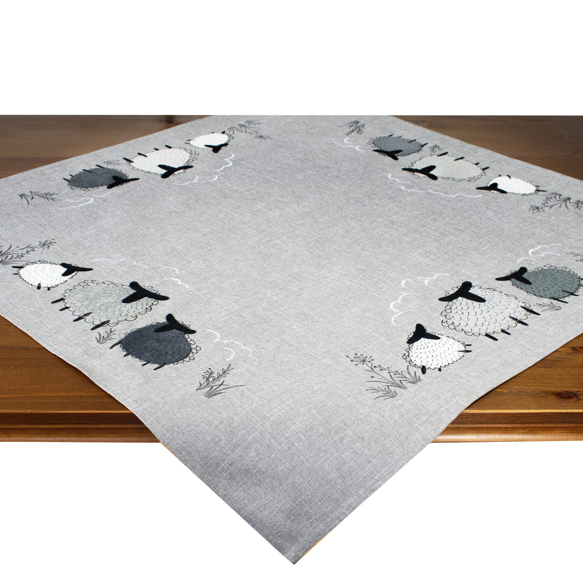 Delindo Lifestyle Tischdecke Mitteldecke, Tischläufer Schafe (1-tlg), mit feiner Stickerei
