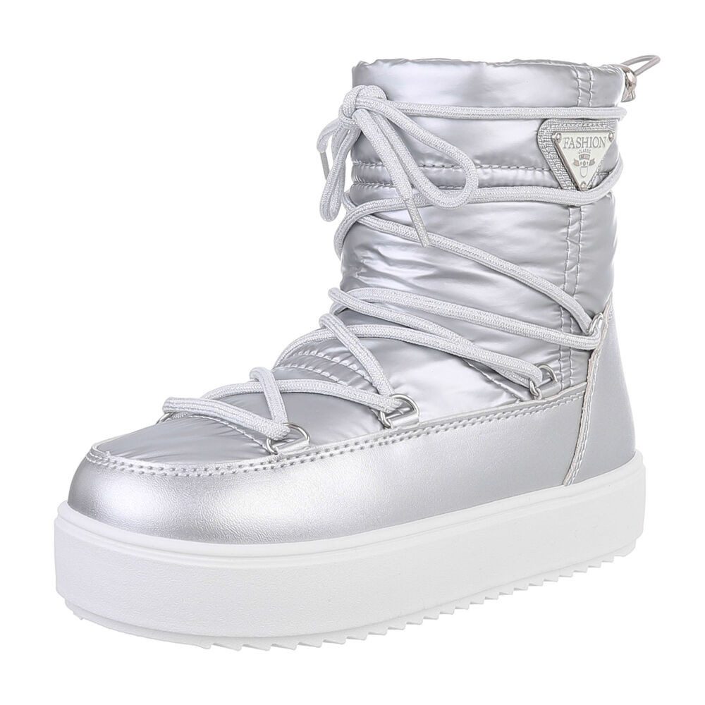 Ital-Design Kinder Snowboots Freizeit Сапогиette (87531925) Flach Сапогиetten in Silber