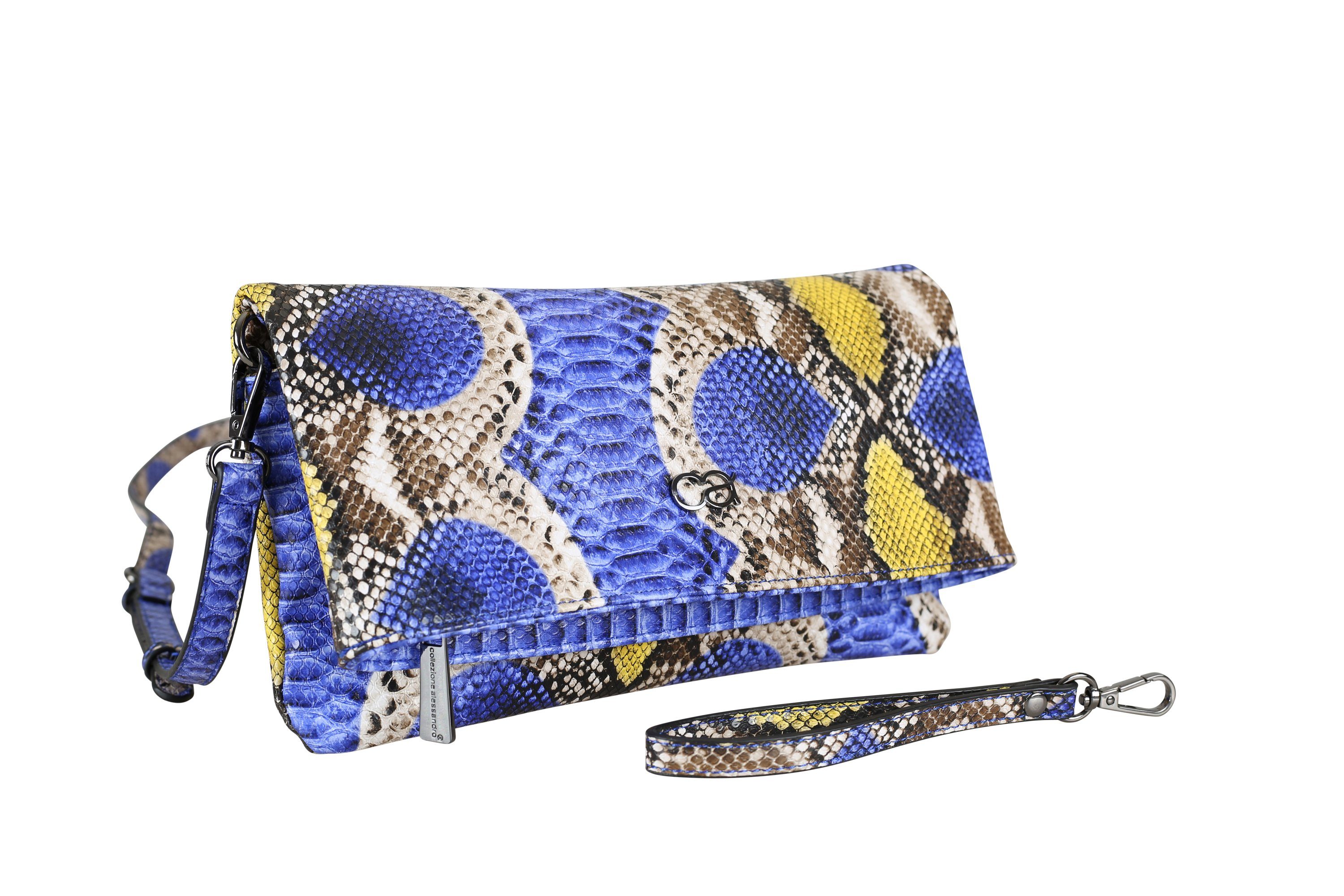 COLLEZIONE ALESSANDRO Clutch Holi Snake, als Clutch, Umhängetasche und Schultertasche tragbar