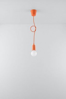 Licht-Erlebnisse Pendelleuchte NESSA, ohne Leuchtmittel, Hängelampe Orange verstellbar bis 90cm E27 Wohnzimmer Küche