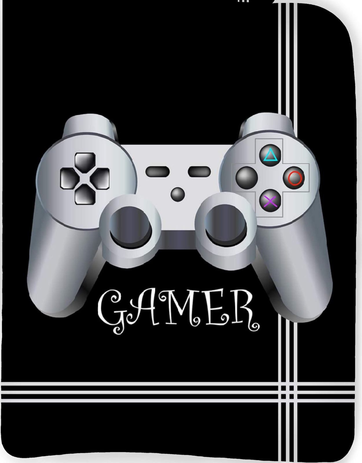 BrandMac Bettwäsche Gamer - Bettwäsche-Set, Gaming Controller Zocker 135x200 & 80x80, Baumwolle, 100% Baumwolle