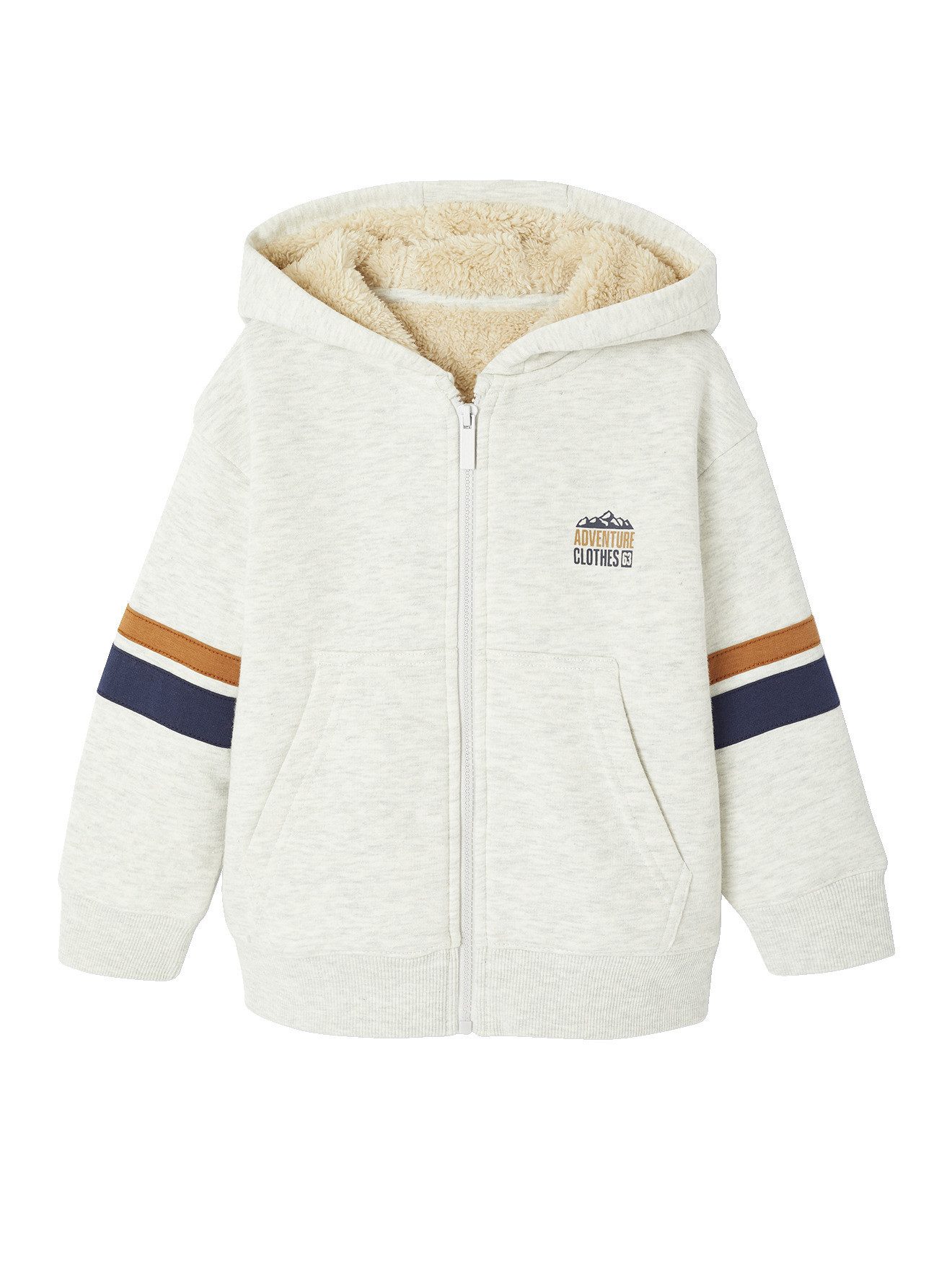 vertbaudet Sweatjacke Jungen Kapuzensweatjacke mit Teddyfleece-Futter