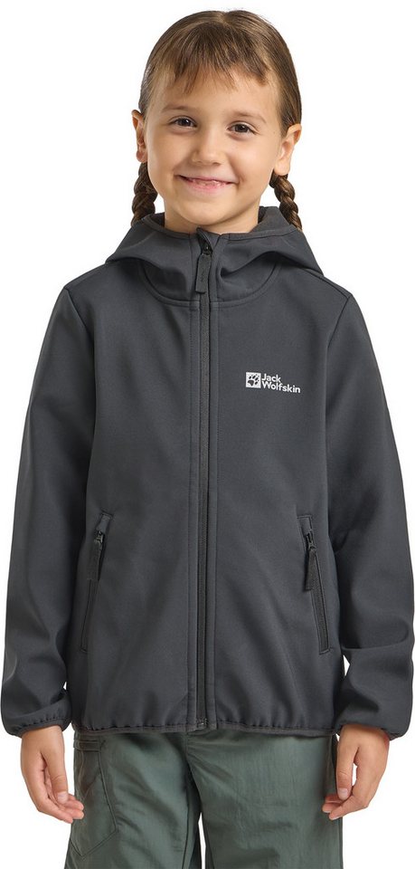 Jack Wolfskin Softshelljacke FOURWINDS JACKET KIDS Kinder-Softshelljacke, wind- und wasserabweisend, atmungsaktiv