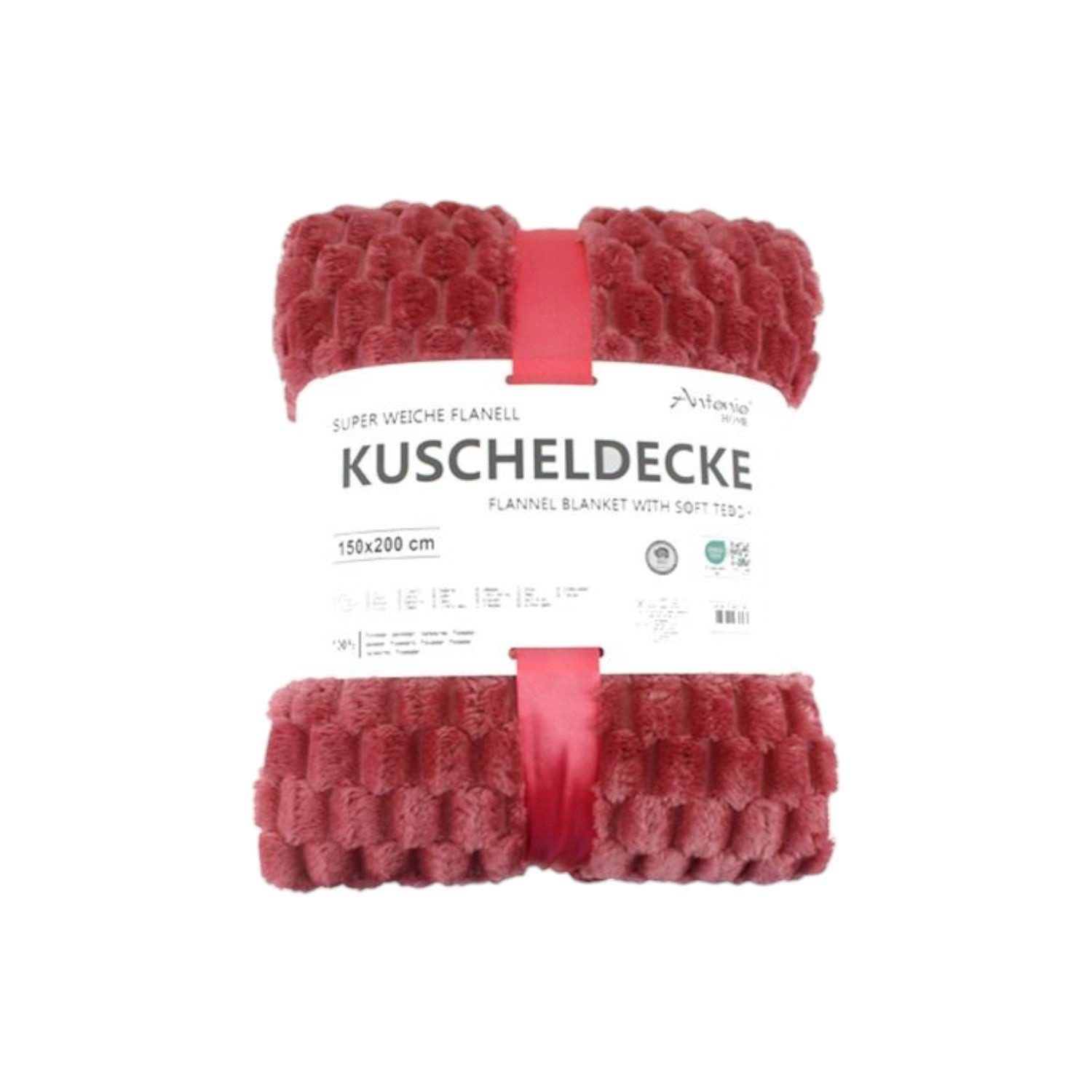 Wohndecke Premium Kuscheldecke » Waffeloptik Wohndecke, VewoTex, » Couchdecke Soft Teddy, Tagesdecke 150 x 200 cm