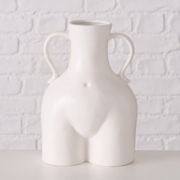 BOLTZE Dekovase "Maryla" aus Keramik Höhe 22 cm, Matt weiß, Einfarbig