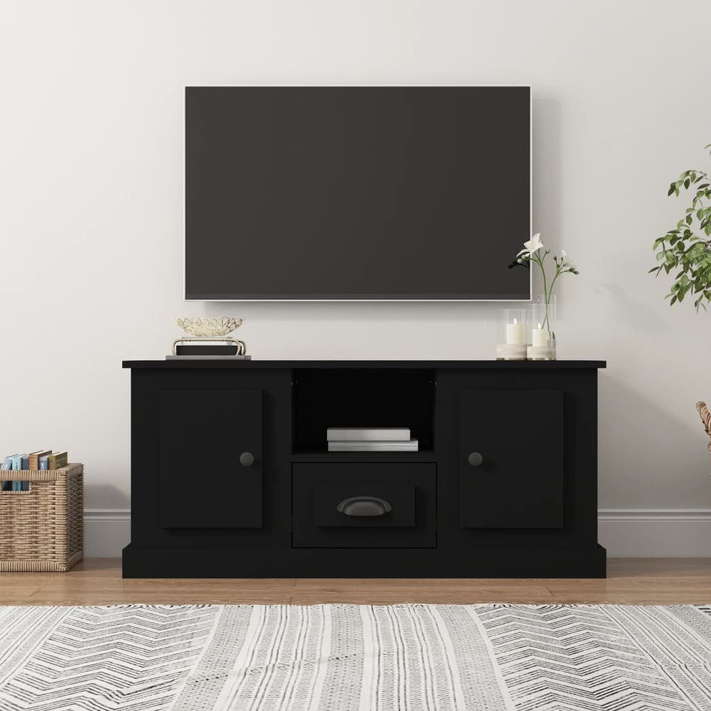 furnicato TV-Schrank Schwarz 100x35,5x45 cm Holzwerkstoff