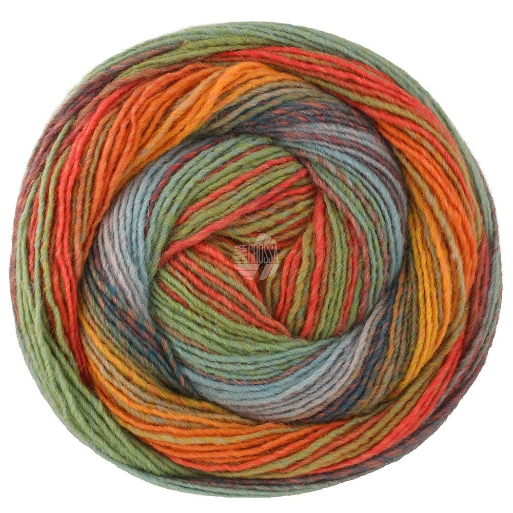 LANA GROSSA GOMITOLO MODO Farbverlaufsgarn 700 m Schurwolle Häkelwolle, 700 m (Ideal für Pullover, Cardigans, Schals und Accessoires, Markanter Farbverlauf für individuelle Strickdesigns), 200 g