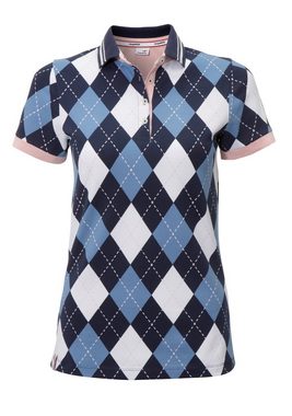 KangaROOS Poloshirt mit trendigem Rauten-Alloverdruck