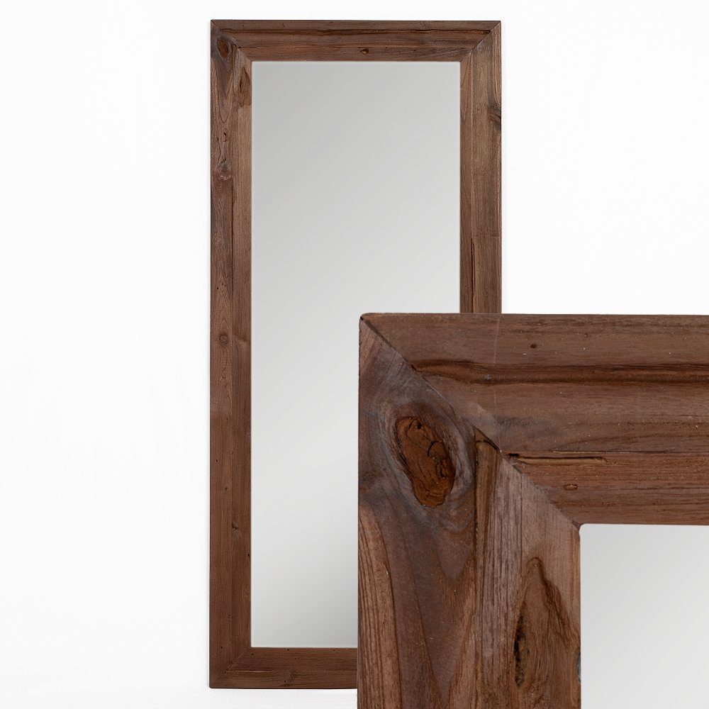 LebensWohnArt Wandspiegel Wandspiegel TEAK 160x70cm recyceltes Teakholz natural Spiegel
