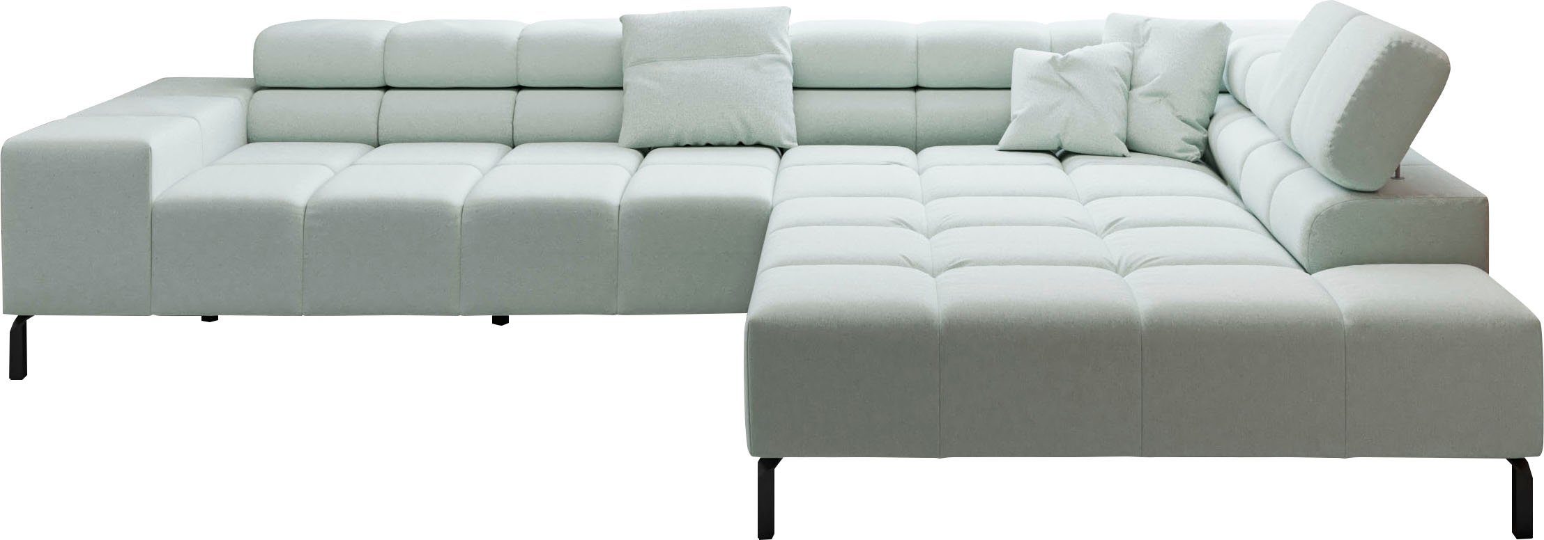 Ecksofa Ancona New, wahlweise motorische Sitztiefenverstellung, auch in Cord