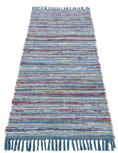 Teppich Kelim Chindi, Wendeteppich, carpetfine, rechteckig, Höhe: 6 mm, handgewebt, Fleckerlteppich mit Fransen, auch vielen in Läufergrößen