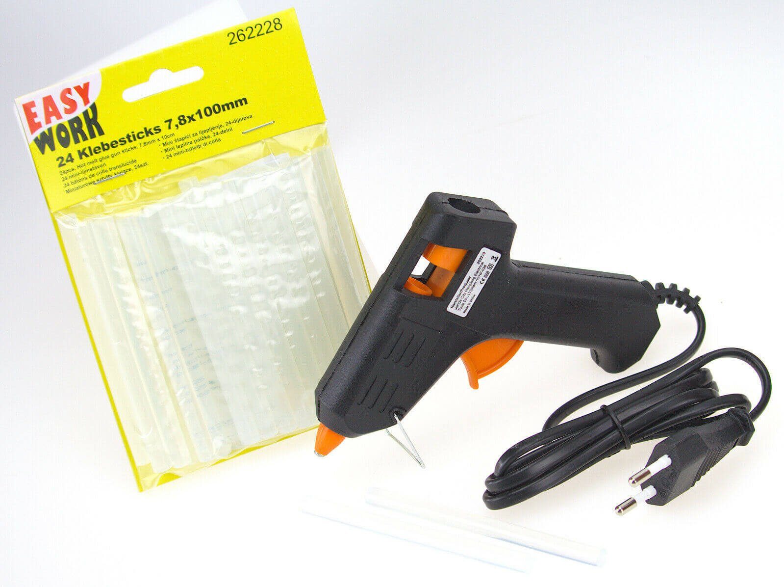 Easy Work Heißklebepistole Heißklebepistole Set mit Mini Klebesticks 7mm