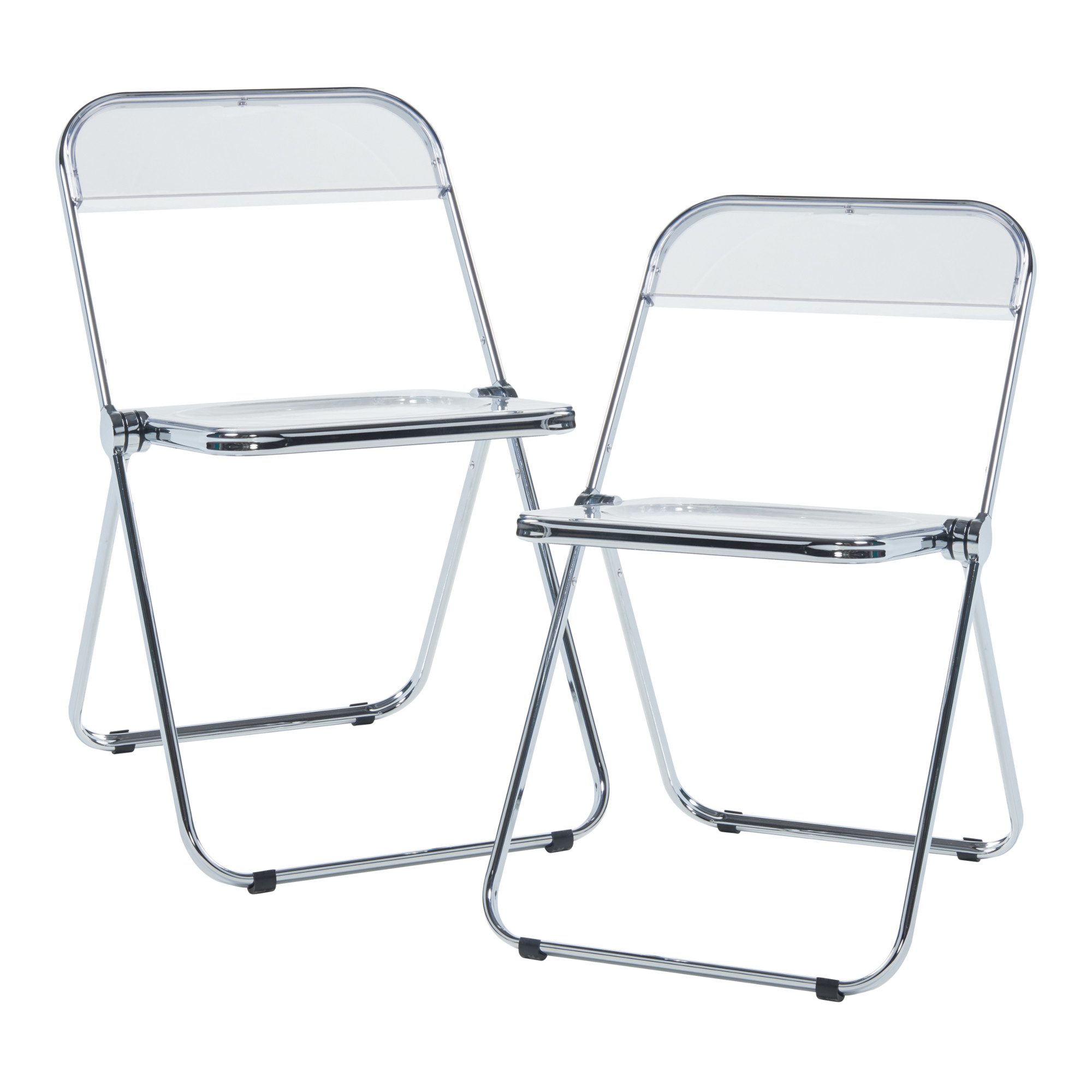 en.casa Klappstuhl (2 St), »Pornainen« Besucherstuhl Stahlgestell Transpare günstig online kaufen
