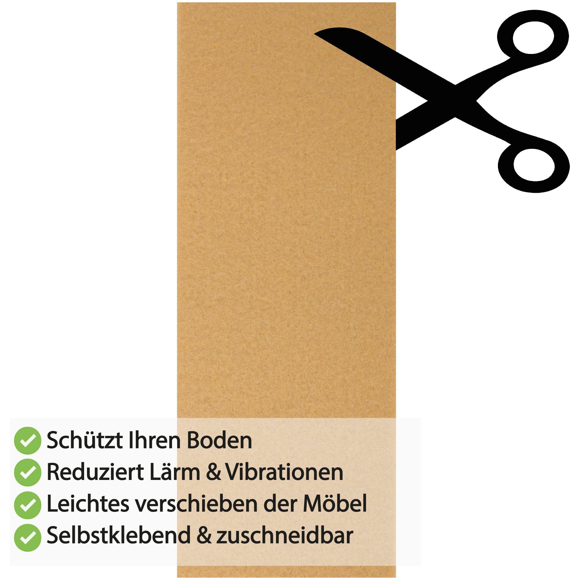 und Möbel- Bodengleiter zuschneidbare x 0,4 x und 25 (1-St), FGZ-04879, 9 selbstklebende Beige cm Bodenschutz Bestlivings Möbelfuß Parkettschoner,