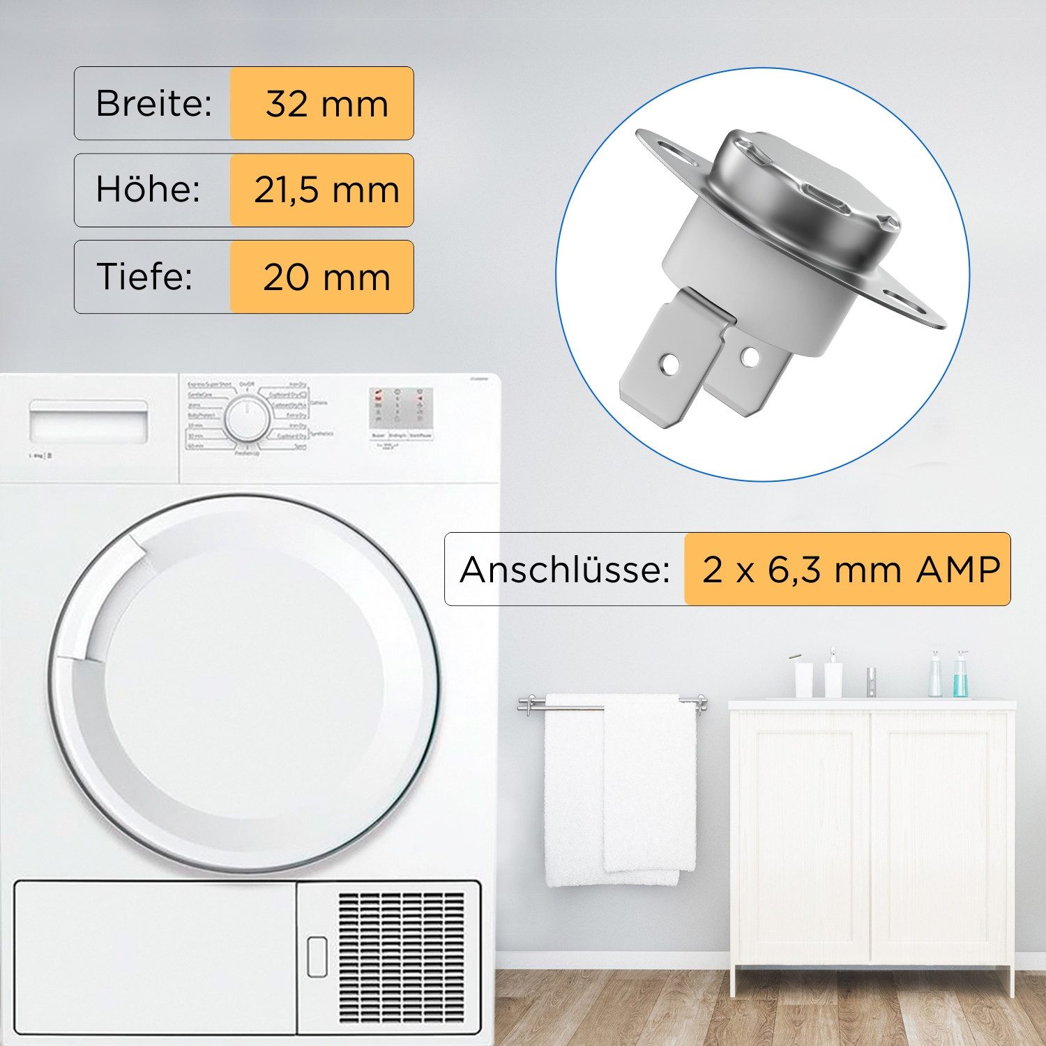 VIOKS Thermodetektor Temperaturbegrenzer Ersatz für Miele 5432530, 160°C für Trockner