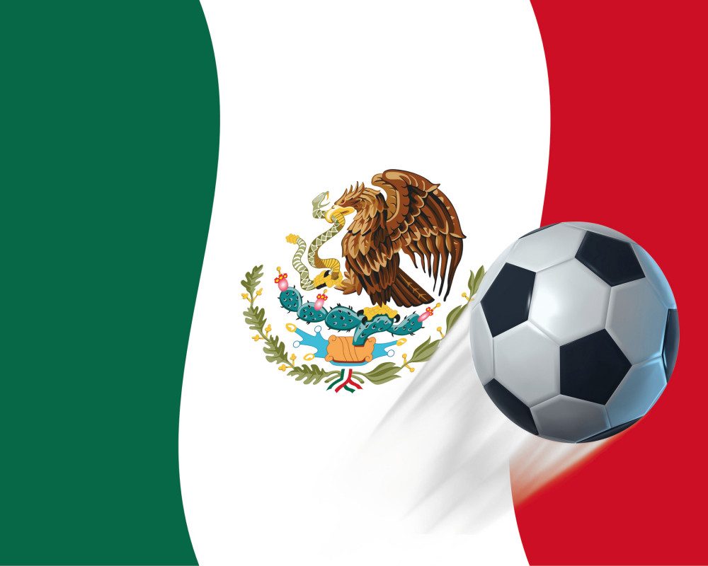 1art1 Poster FuÃŸball Kunstdruck Bild - Mexico Länder-Flagge (40 x 50 cm)