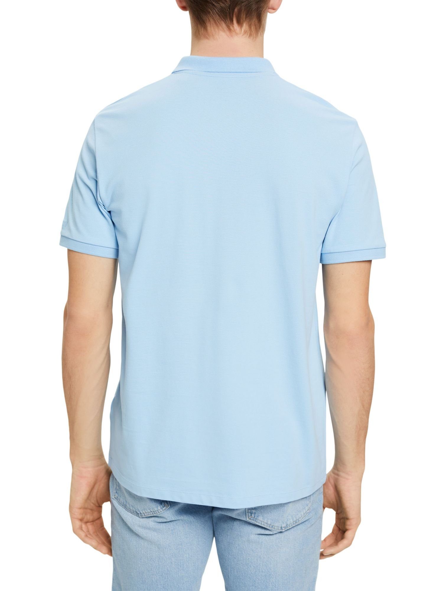 Esprit Poloshirt Slim-Fit-Poloshirt BLUE Baumwoll-Piqué LIGHT aus