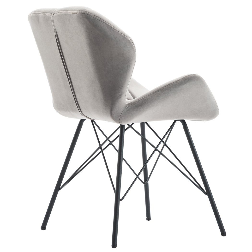 Duhome Esszimmerstuhl, 2er Set Stuhl Samt Esszimmerstuhl Lederoptik Stoff Kunstleder, oder Metallbeine Grau