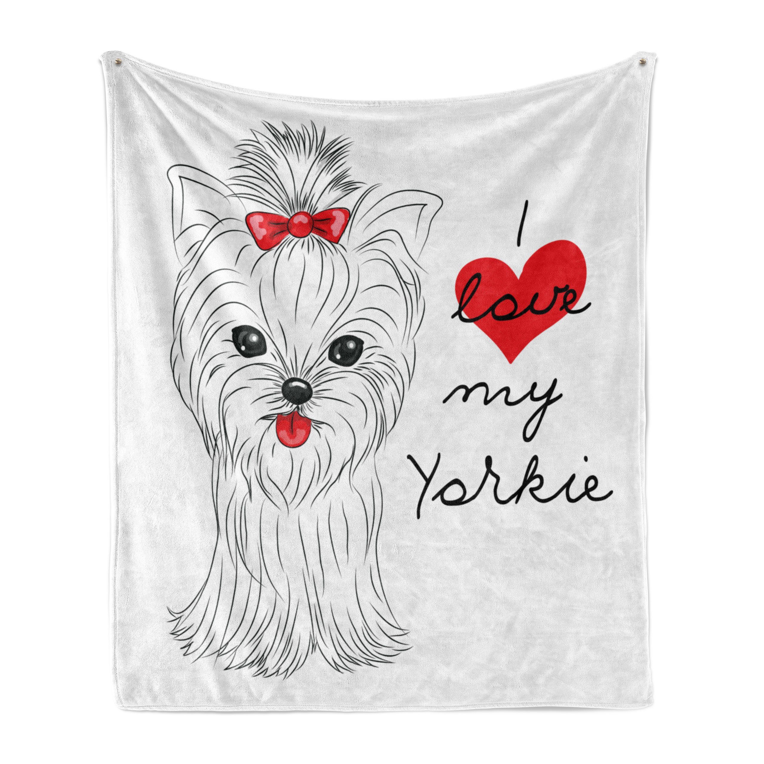 Wohndecke Gemütlicher Plüsch für den Innen- und Außenbereich, Abakuhaus, Yorkie Ich liebe mein Yorkie Terrier