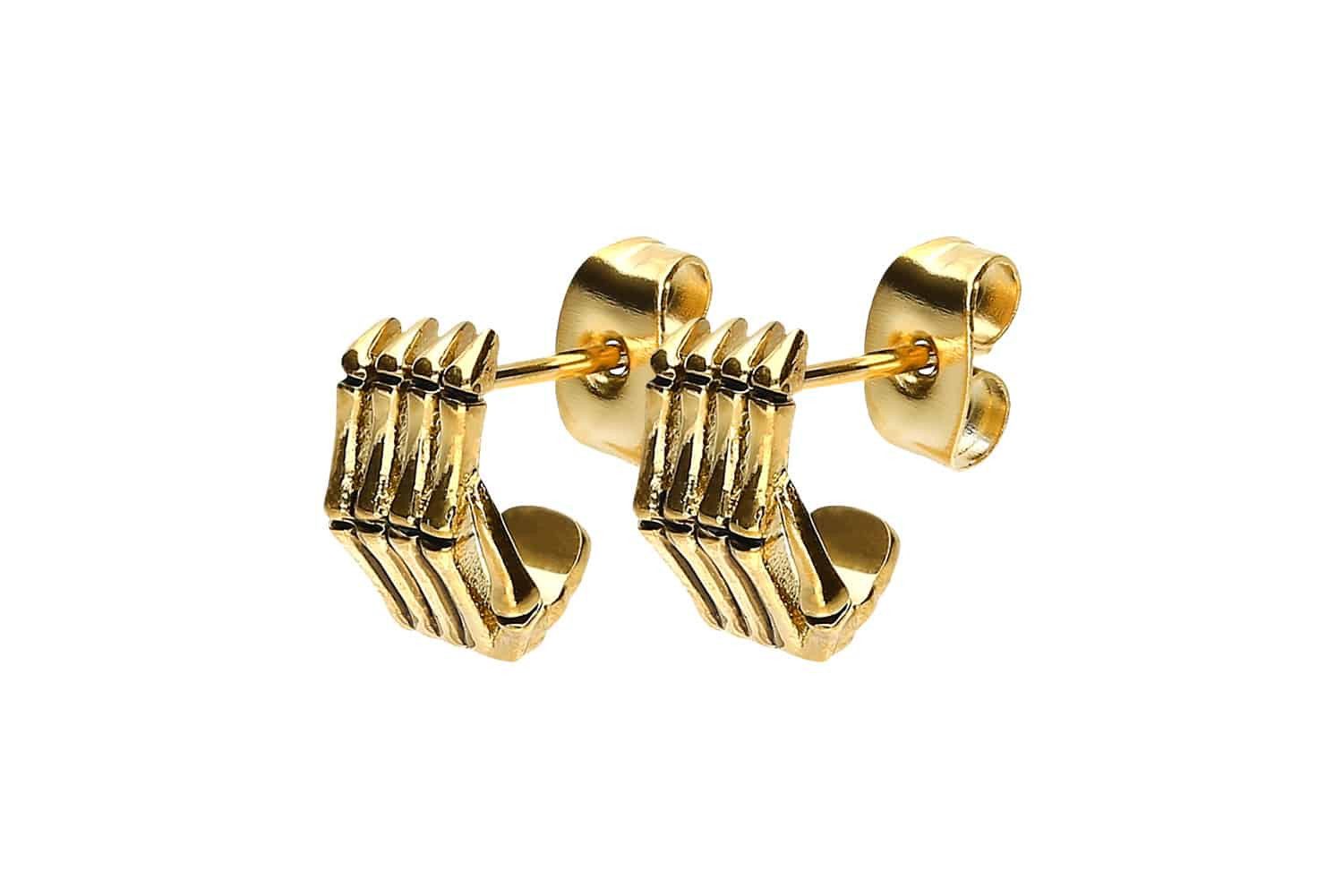Paar Ohrstecker Chirurgenstahl Ohrstecker SKELETT HAND