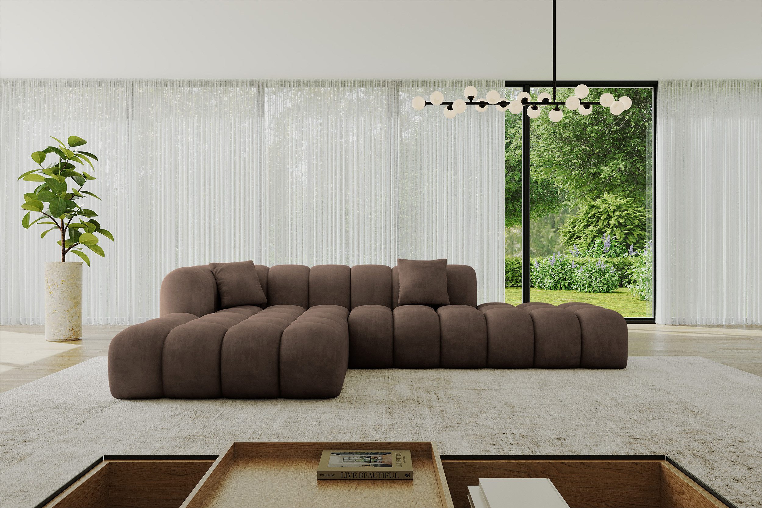 ALTDECOR Ecksofa OLEA-L2, Sofa Praktische Bequeme Funktionsecke Couch L-Form Eckcouch, Corner Sofa U-Form Vielseitige Sofa Wohnlandschaft Wohnzimmer