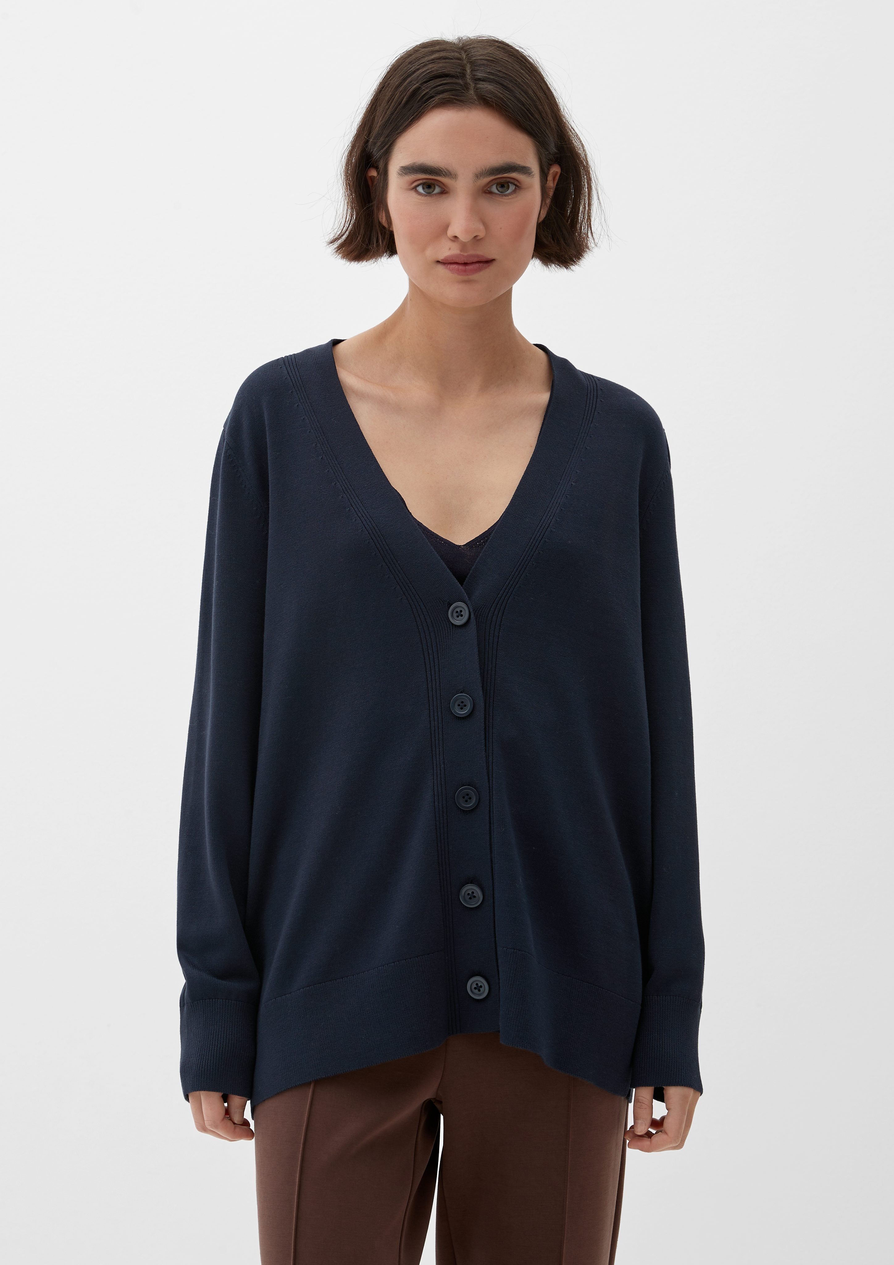 s.Oliver BLACK LABEL Cardigan großen Strickjacke Knöpfen mit