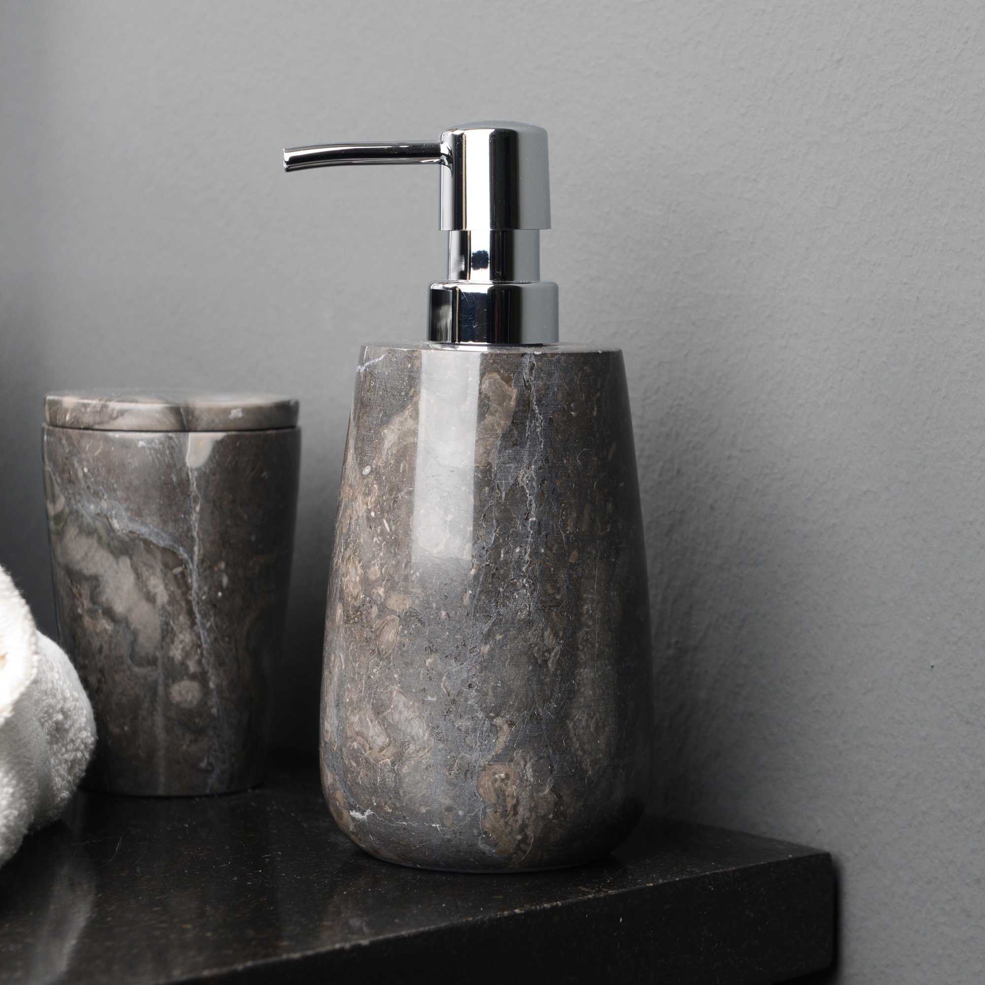 wohnfreuden Seifenspender Marmor Seifenspender Cara schwarz, 30833 günstig online kaufen