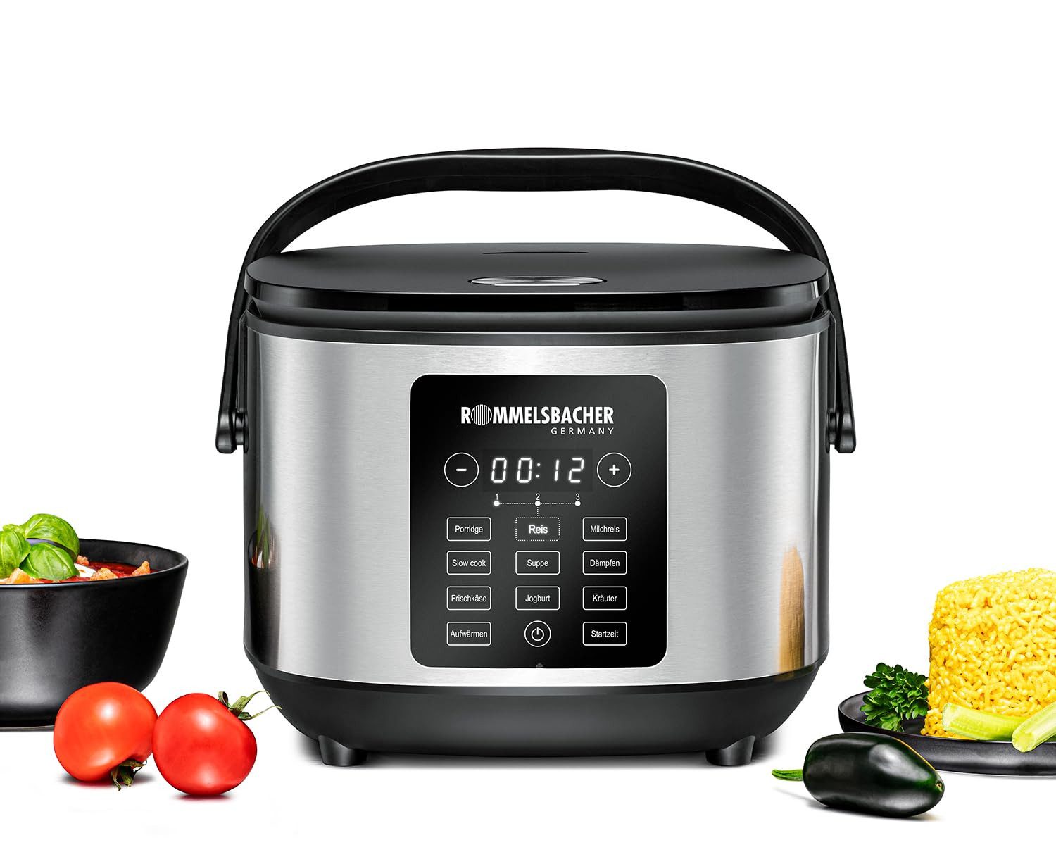 Rommelsbacher Fritteuse, 3 Liter, 600 W, 12 Programme, Warmhaltefunktion, PFAS-frei