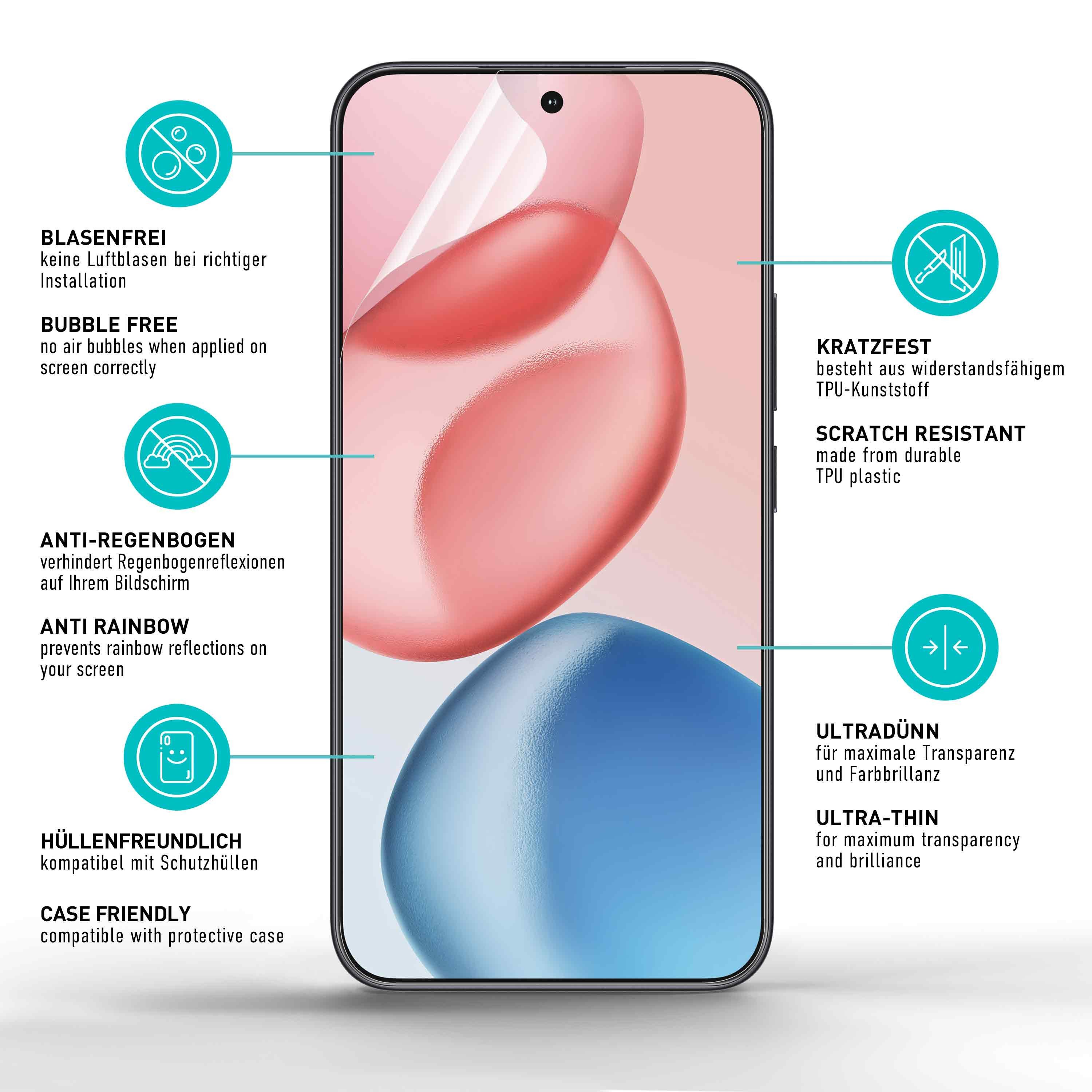 smartect Displayschutzfolie 2X TPU Schutzfolie Klar für Honor 400 für Honor 400, Set, 2 Stück, Ultra-klar, Kratzfest, Blasenfrei, Oleophob, Fingerabdruck kompat – Bild 5 von 5