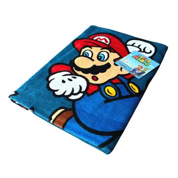 MTOnlinehandel Badetuch Super Mario 70x140 cm, 100 % Baumwolle, Nintendo Mario, Baumwolle (1-St), offiziell lizenziertes Nintendo Bade- / Strandtuch für Kinder