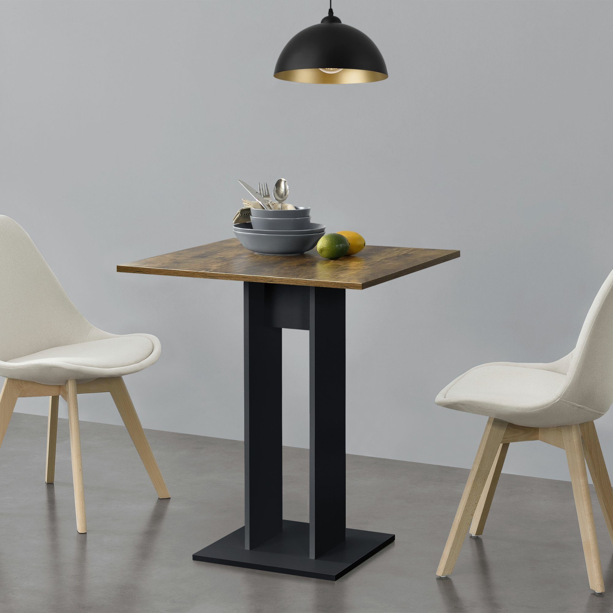 en.casa Küchentisch, »Lindesnes« Säulentisch quadratisch 65x65x78cm günstig online kaufen
