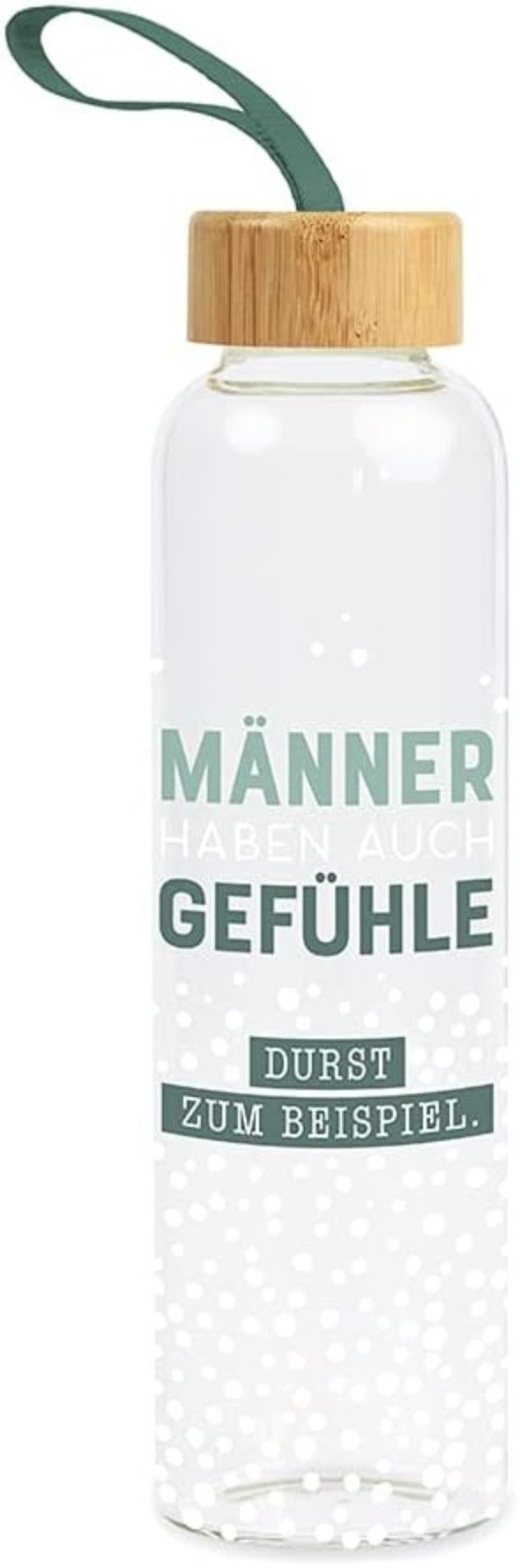 Grafik Werkstatt Trinkflasche Grafik-Werkstatt Trinkflasche aus Glas mit lustigem Spruch, Borosilikatglas