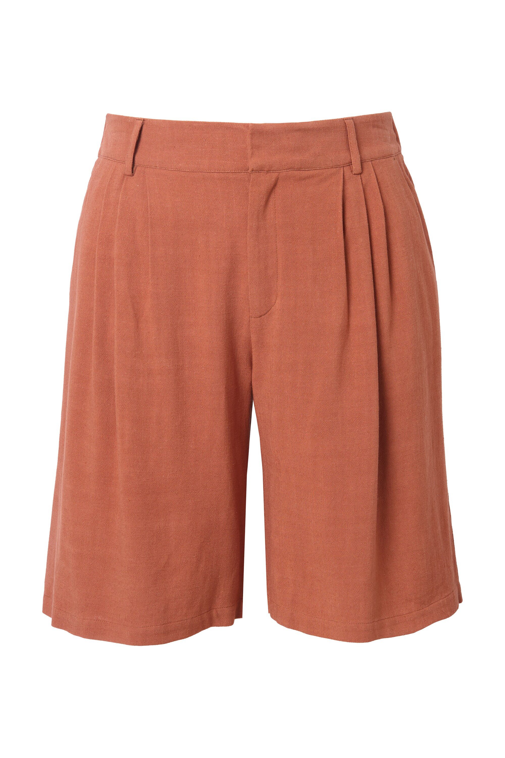 Studio Untold Shorts Leinenmix-Bermuda Wide Legs Elastikbund günstig online kaufen