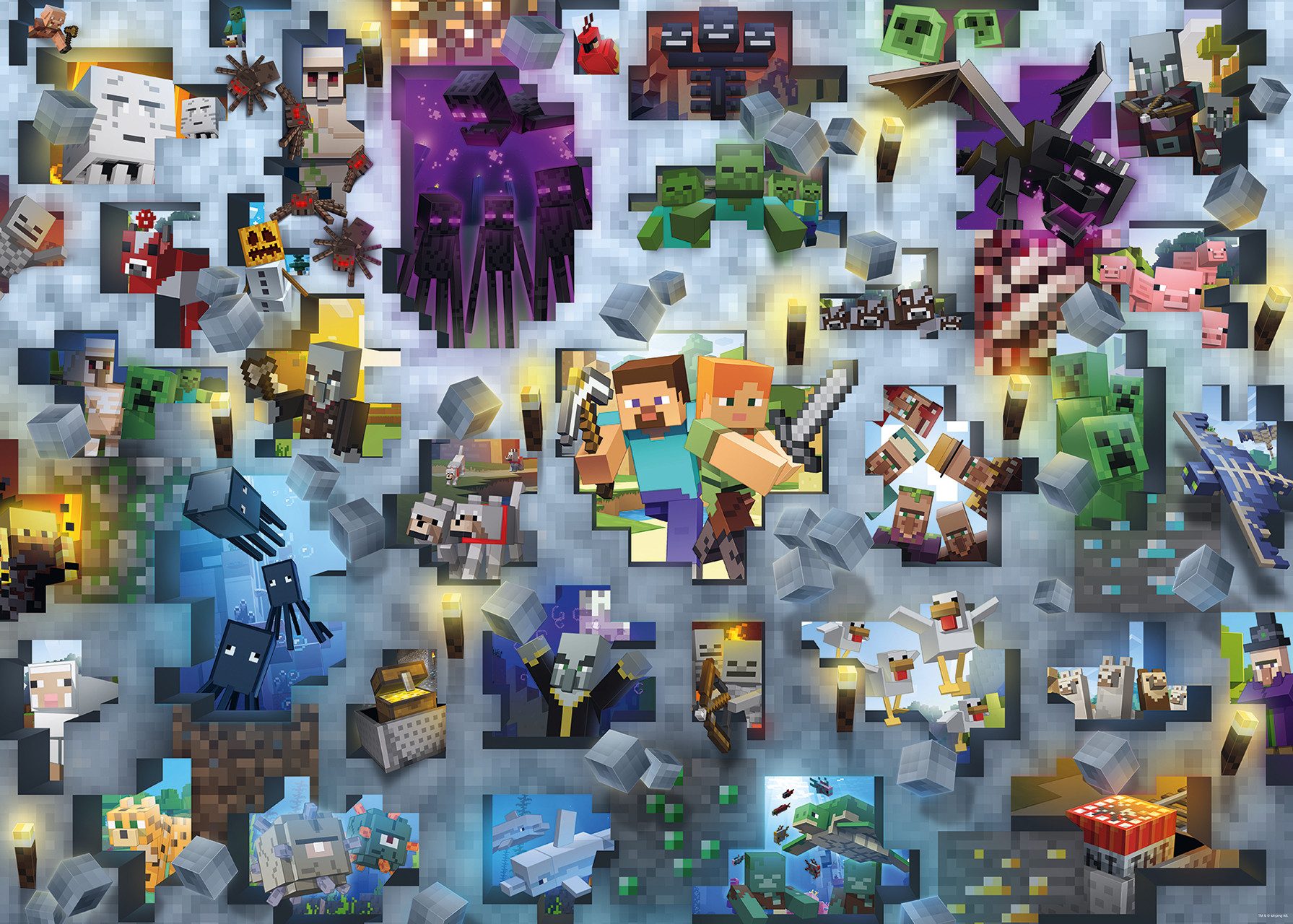 Ravensburger Puzzle Minecraft Mobs, 1000 Puzzleteile, günstig online kaufen