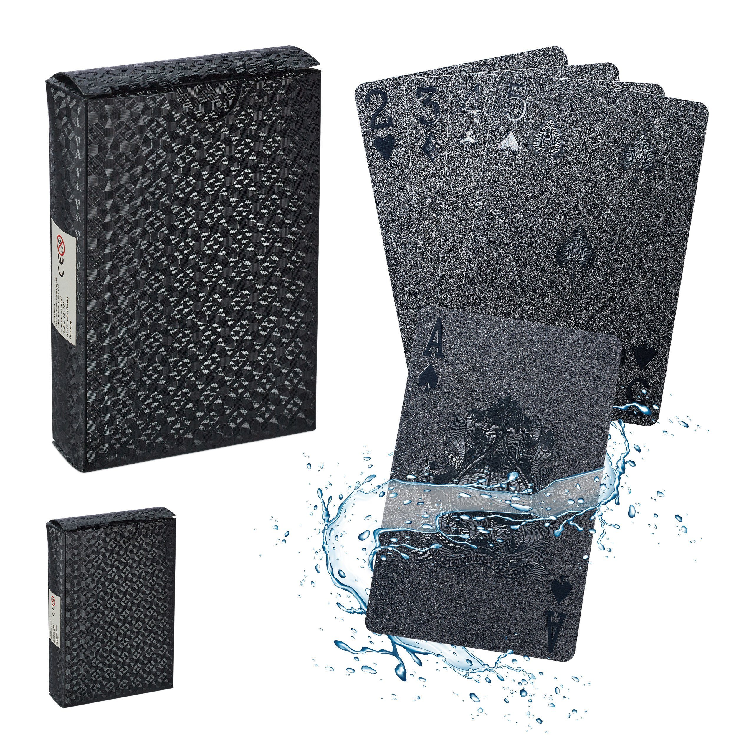 relaxdays Spiel Wasserfeste Pokerkarten 2 Decks, Poker