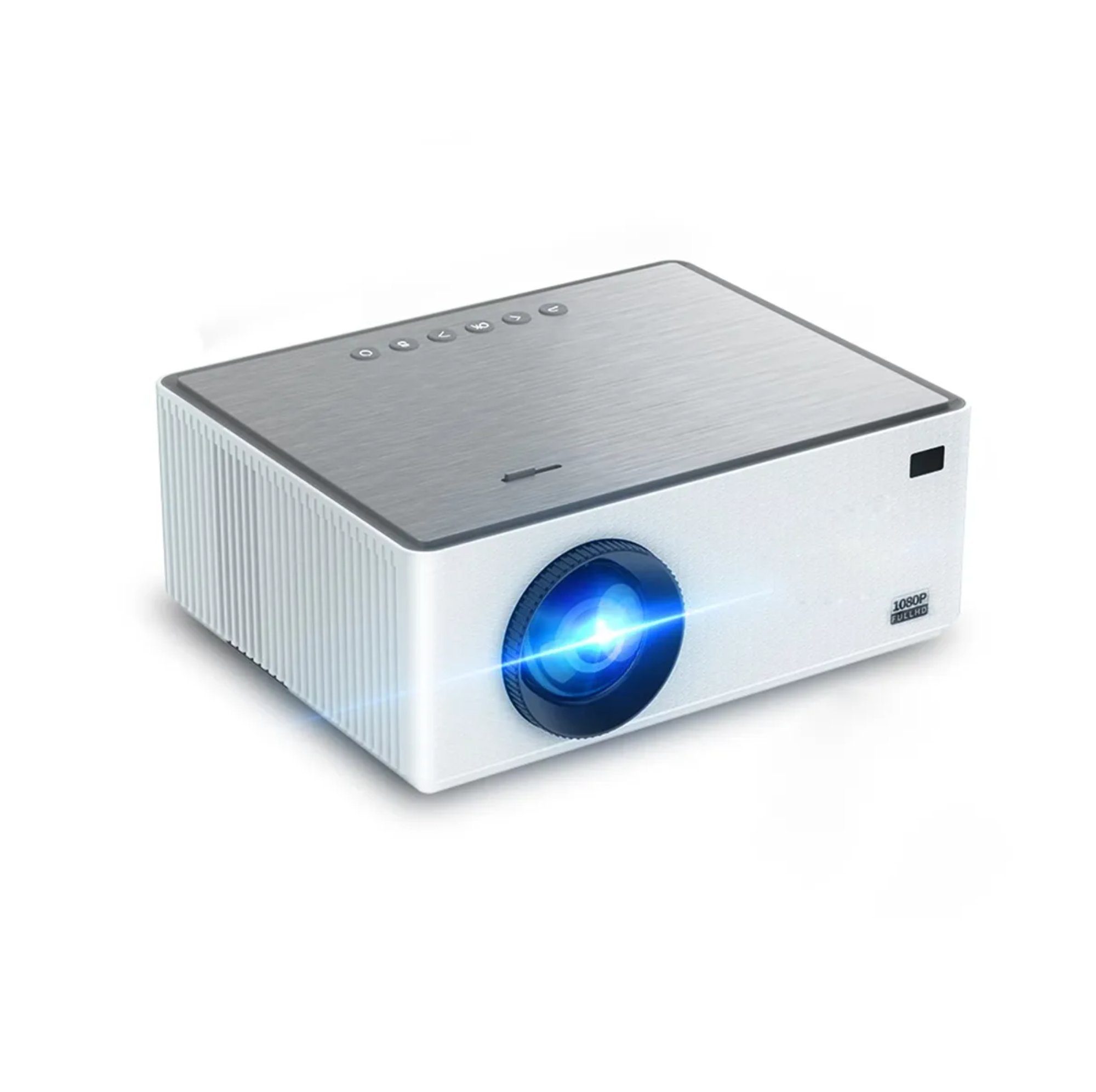 TransJee Tragbarer Mini-Projektor Video manueller HD px, Weiß LED-Videoprojektor Eingebaute Lautsprecher, Heimkino 1920*1080 Fokus, LED-Beamer Frontprojektion) (20000:1