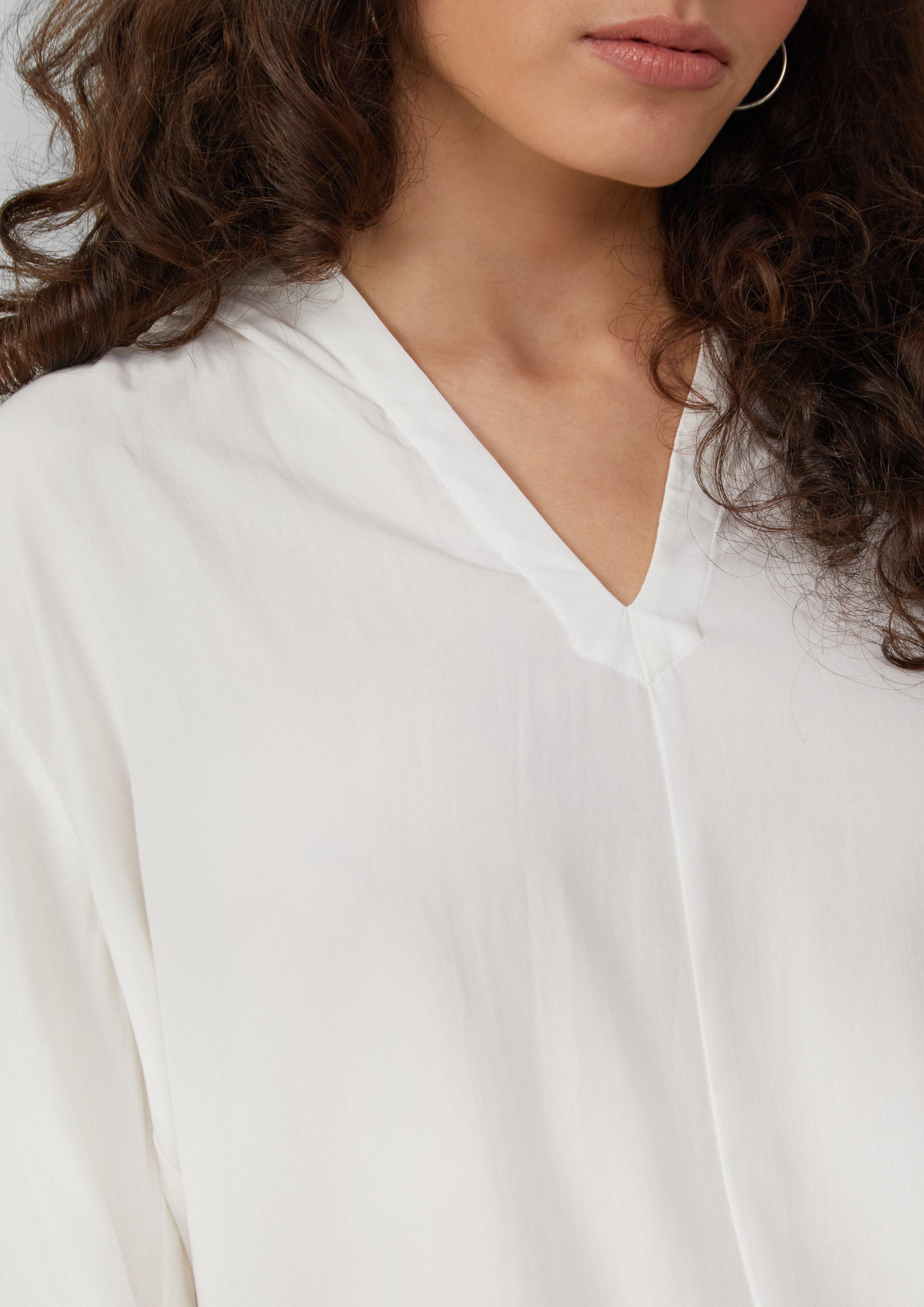 QS Langarmbluse Viskose-Bluse mit Raffung an günstig online kaufen