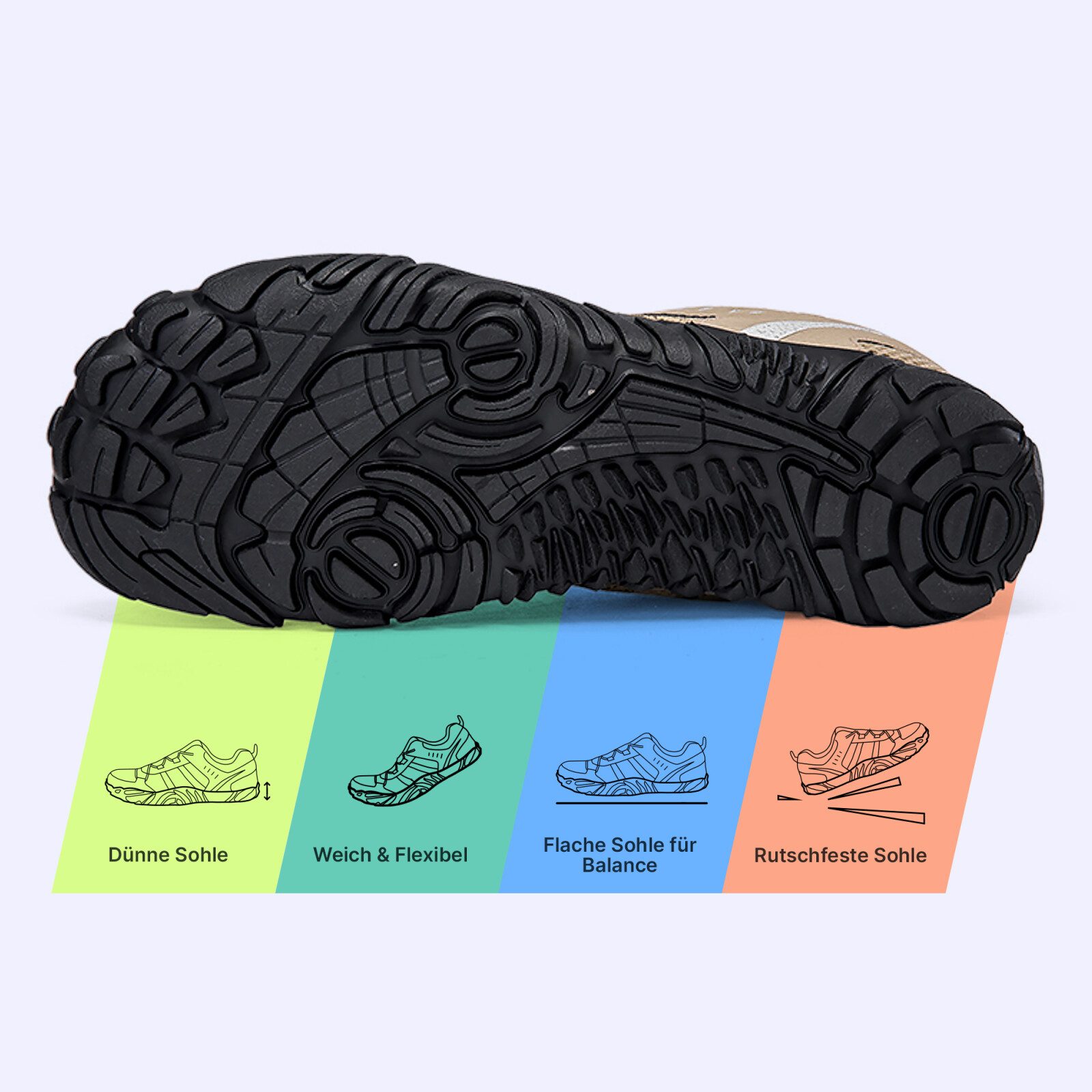 DOTALES Stride Barfußschuhe Damen & Herren Barfuß Sneaker Barfußschuh Minimalschuhe